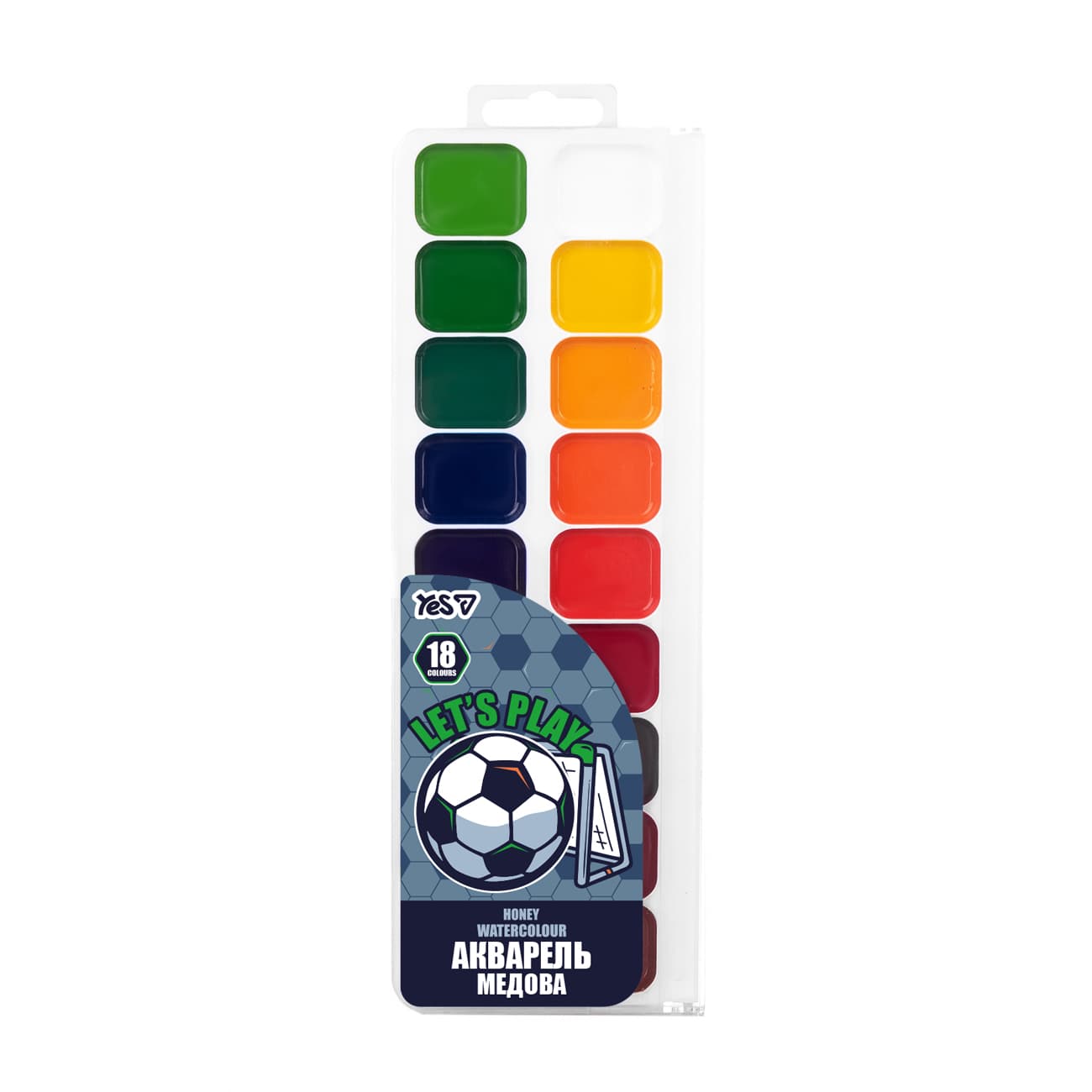 Акварель 18 цветн. "Yes" Football медовые №110308 б/п(30)