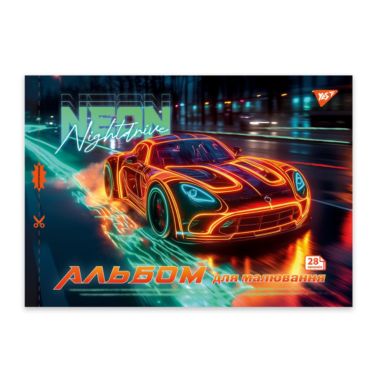 Альбом для рисов. на скобе 28/100 А4 с перфор. Cars №130606/Yes/(4)(96)