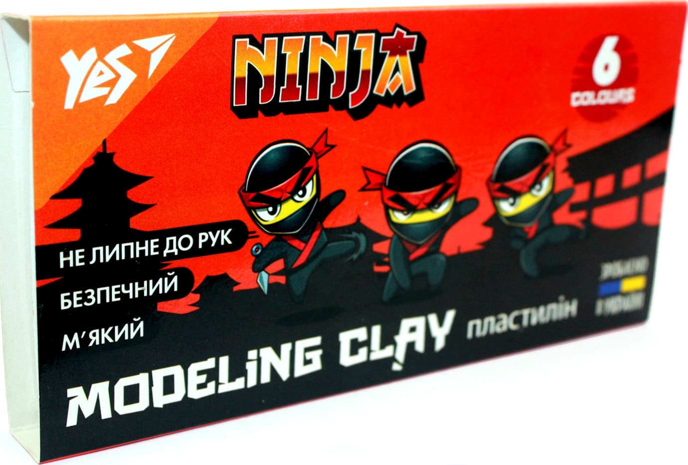 Пластилін "Yes" Ninja 6 кольор. 120гр №540624(40)