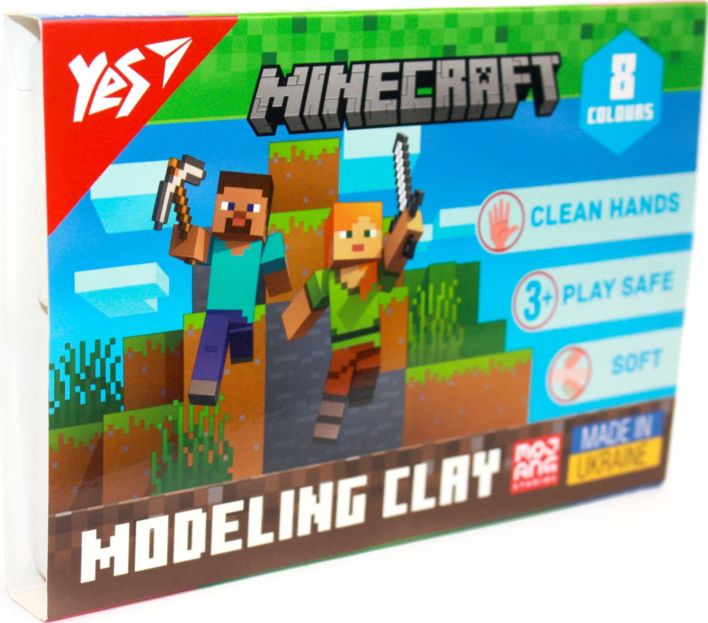 Пластилін "Yes" Minecraft 8 кольор. 160гр №540656(30)