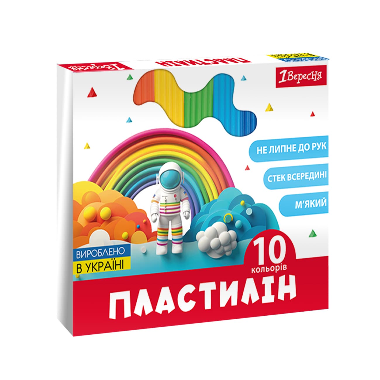Пластилін "1В" Classic 10 кольор. 200гр №540665(14)