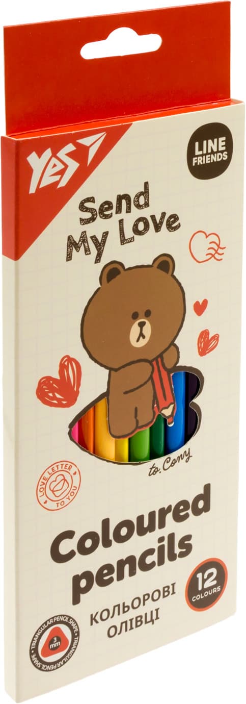 Карандаши цветн. 12 цветн. "Yes" №290705 Line Friends(12)(240)