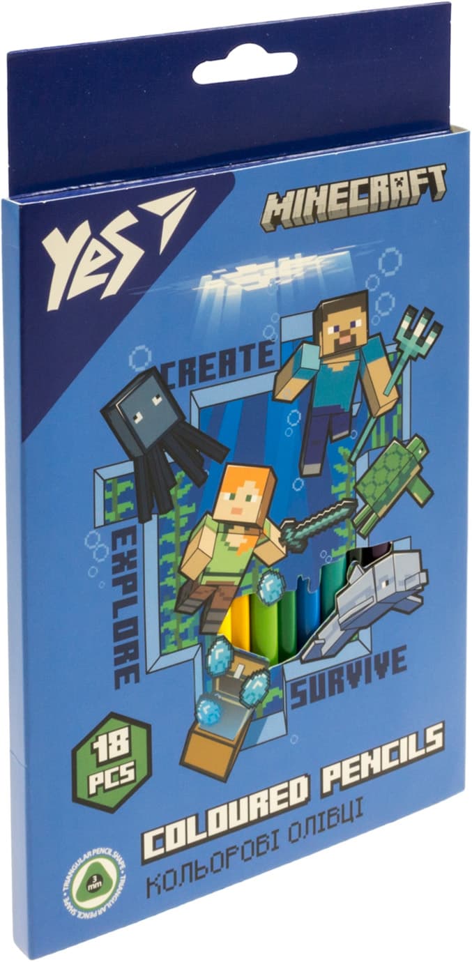 Карандаши цветн. 18 цветн. "Yes" №290715 Minecraft(8)(160)
