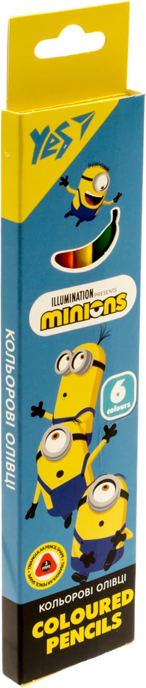 Карандаши цветн. 6 цветн. "Yes" №290711 Minions(24)