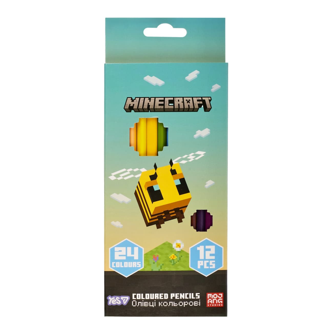 Карандаши цветн. 24 цветн./12шт "Yes" №290775 Minecraft.Spring(12)
