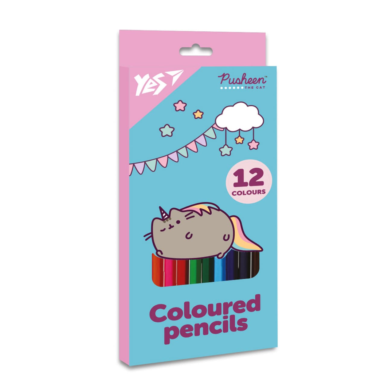 Карандаши цветн. 12 цветн. "Yes" №290721 Pusheen бирюзовый(12)(240)