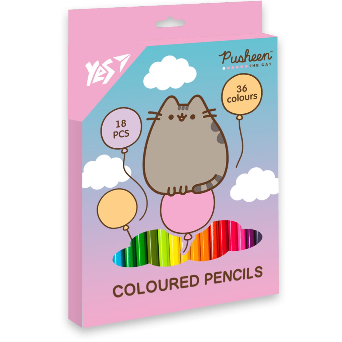 Карандаши цветн. 36 цветн./18шт "Yes" №290751 Pusheen. Balloons(8)(160)