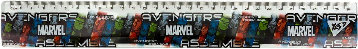 Лінійка пласт. 30см "Yes" Marvel.Avengers №370632(20)(100)