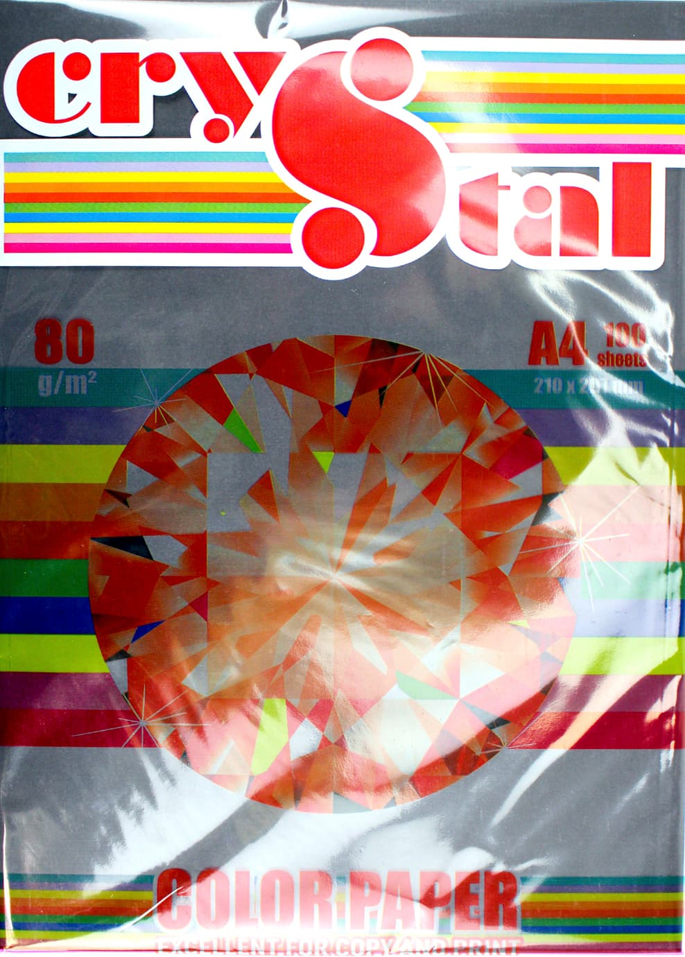 Бумага цветн. А4 80г/м тёмн. Crystal Color Paper Black 401 (чёрный)(100)(2500)