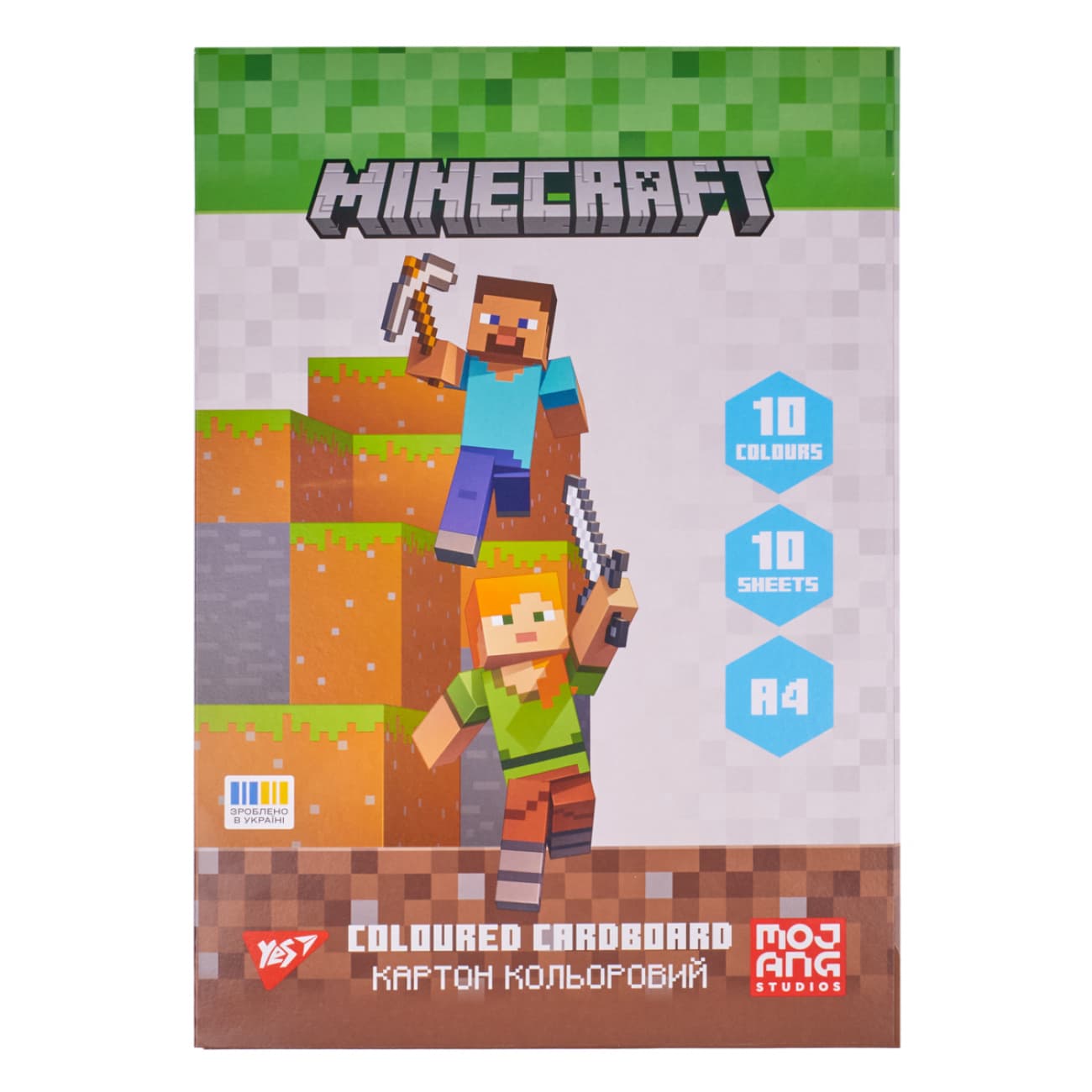 Картон кольор. А4 одностор.10арк./10кольор. Minecraft №955455/Yes/(25)