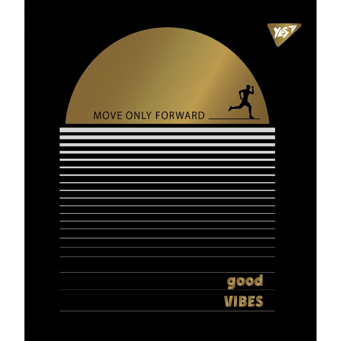 Зошит А5 YES 96арк. кліт. мат. ВДЛ+ УФ-спл+Pantone Gold "Good vibes" №766903(5)(60)