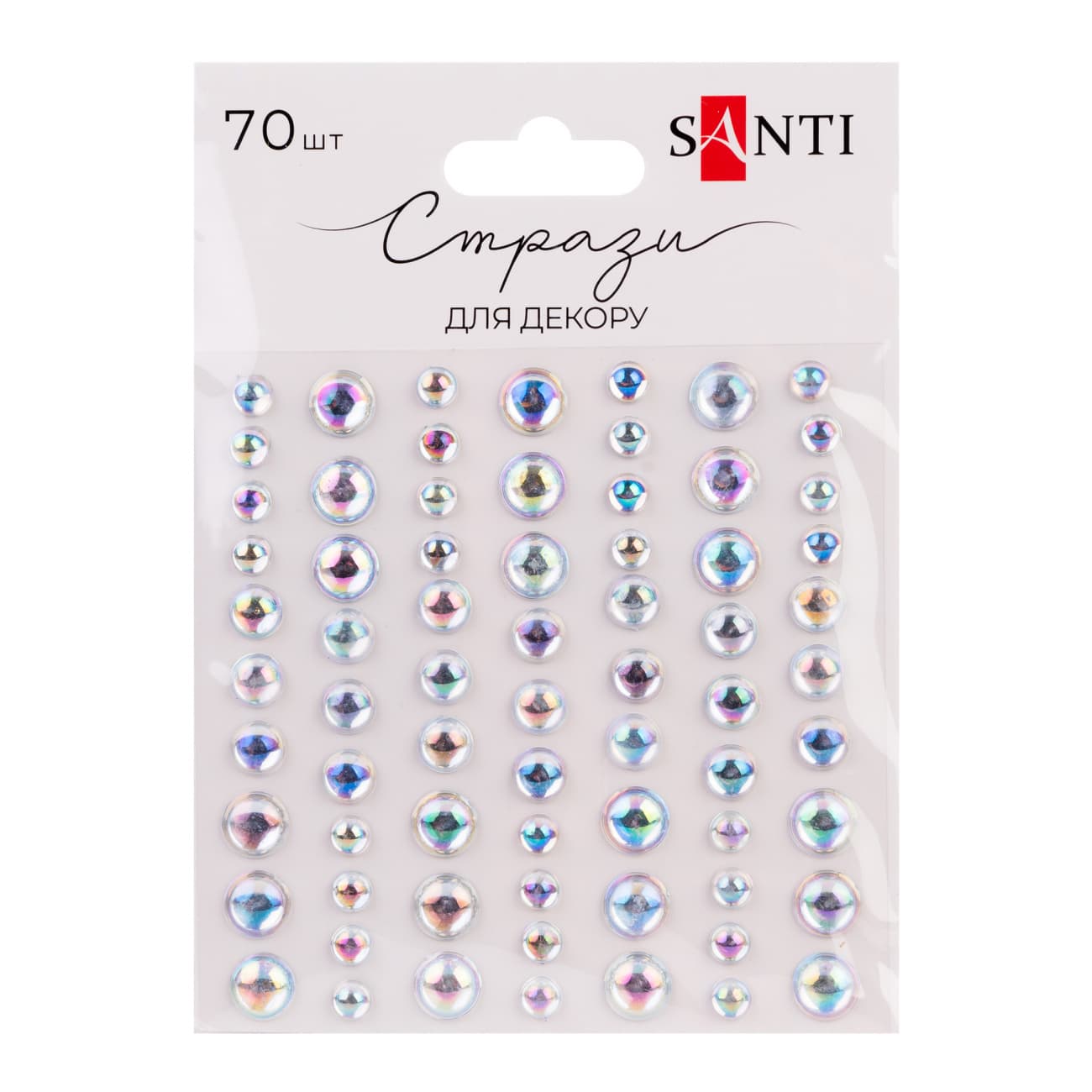 Стрази самокл. "Santi" прозорі 70шт №742991(12)