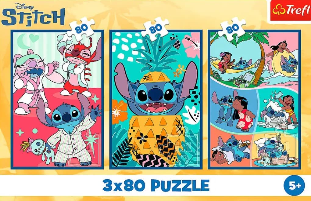 Пазлы Trefl 3x80эл. Lilo&Stitch Мир Стича №34885