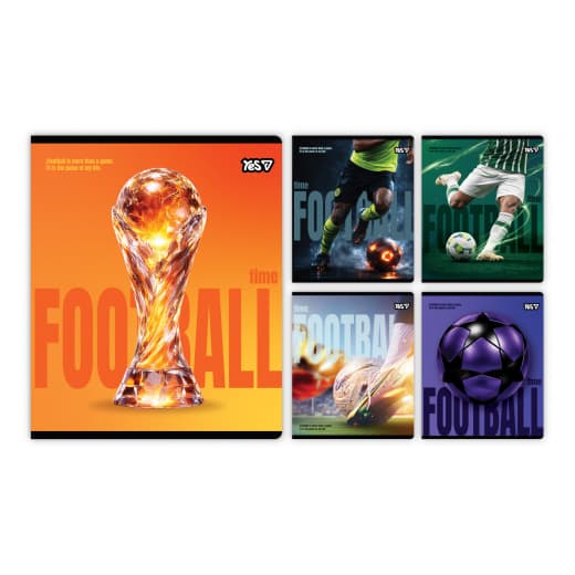 Тетрадь А5 YES 18л. лин. иридиум+soft touch Football №768582(10)(200)