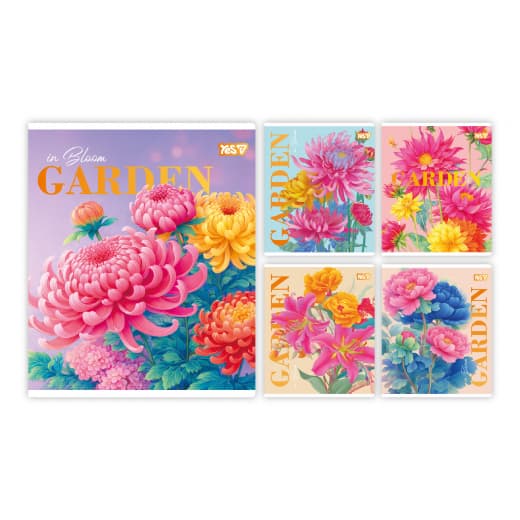 Зошит А5 YES 24арк. кліт. Neon+soft touch Garden №768570(10)(160)