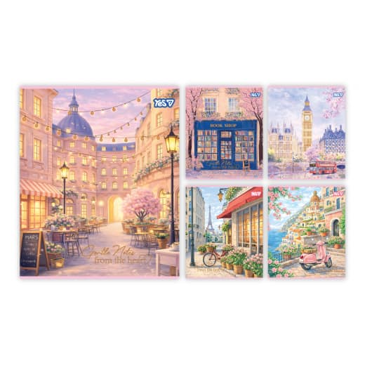 Зошит 24арк. кліт. YES золото+soft touch Travel diary №768561(25)(500)