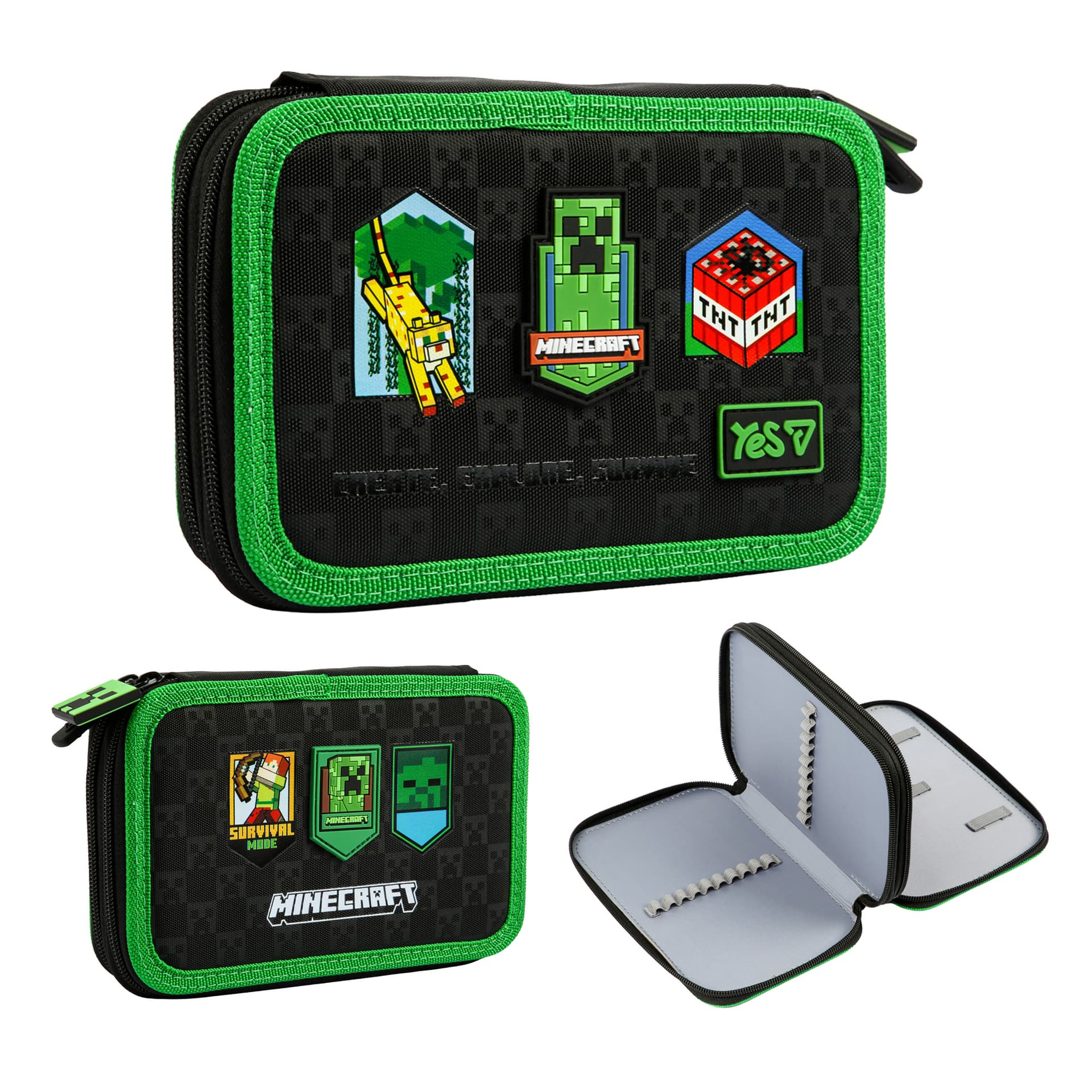 Пенал "Yes" Minecraft Adventure твердий, подвійн. №HP-01/533718/Р-26(48)