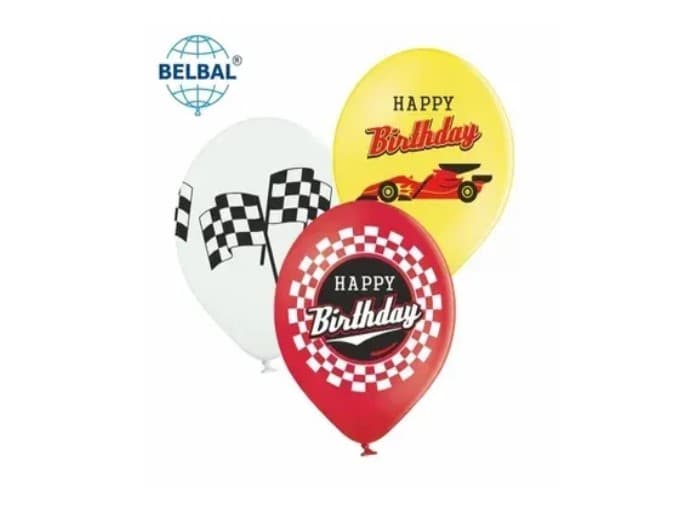Кулька повітр. латексна 12"/30см "Happy Birthday" Формула 1/BelBal/(25)