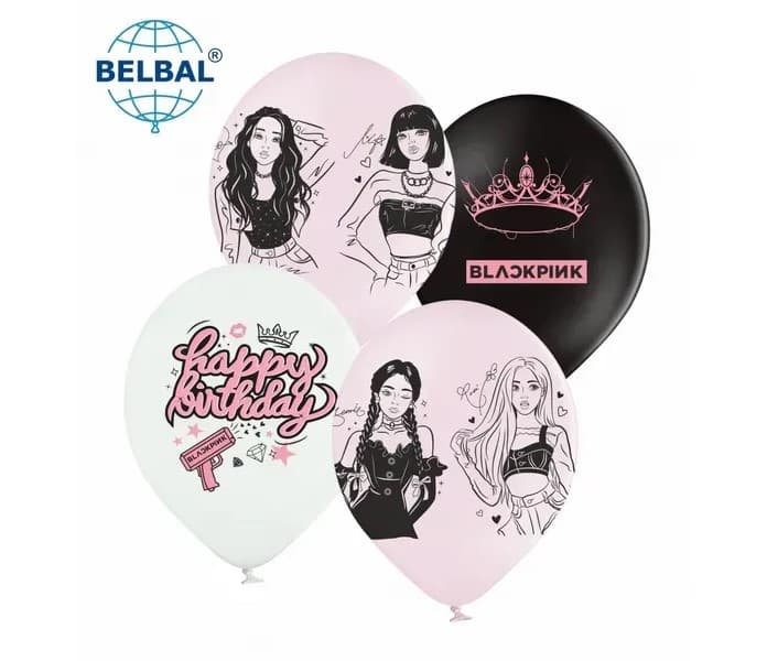 Кулька повітр. латексна 12"/30см "Happy Birthday" K-Pop BlackPink/BelBal/(25)