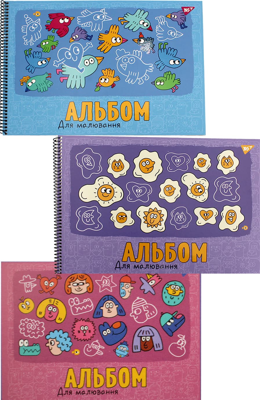 Альбом для малюв. на пруж. 20/100 А4 "Funny faces" УФ-виб. №130568/Yes/(3)(54)