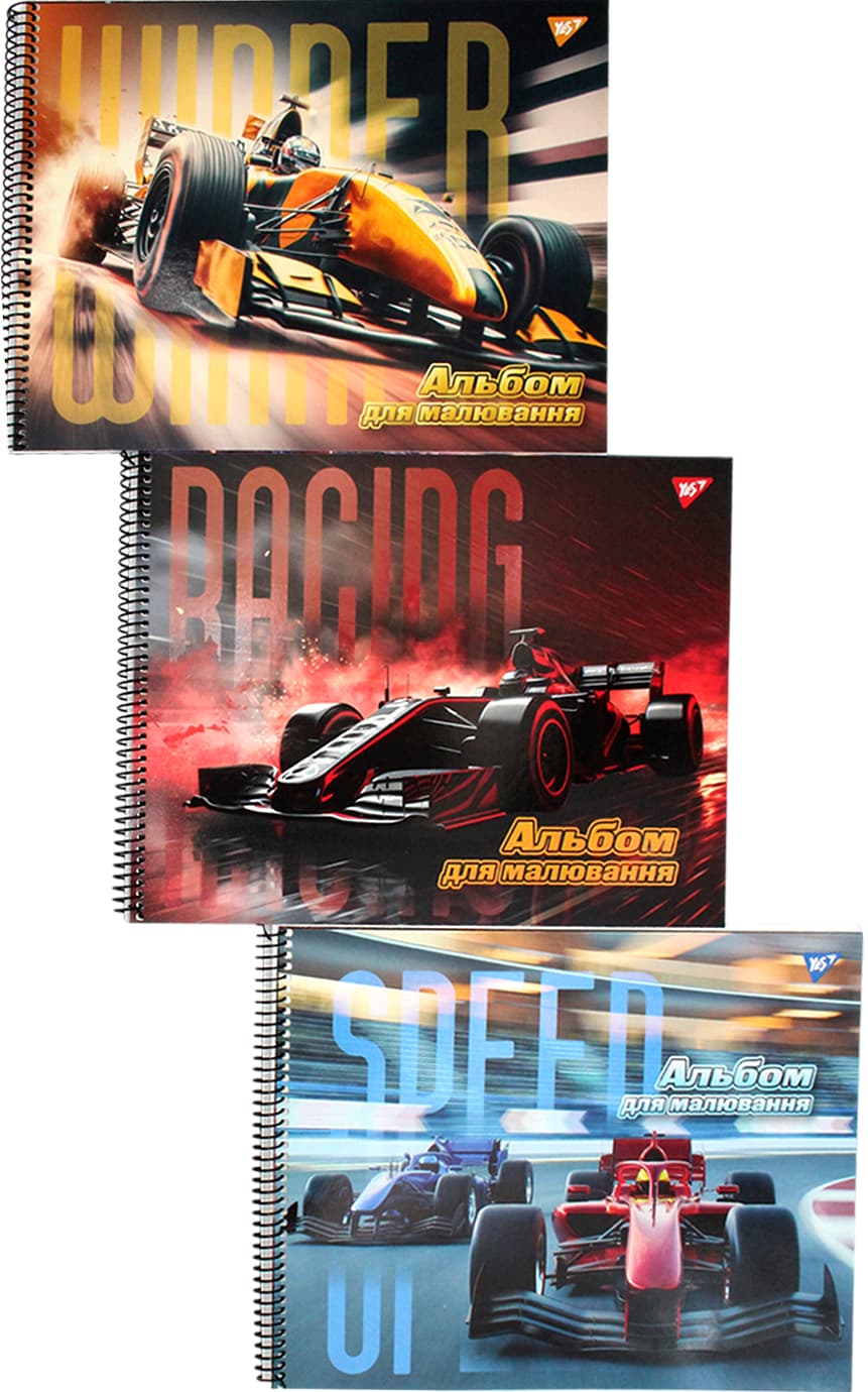 Альбом для рисов. на пруж. 40/100 А4 "Racing" выб.гибрид.лак №130575/Yes/(3)(39)(30)