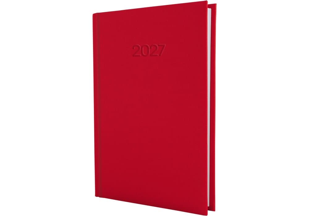 Ежедневник A5 Economix датированный 2025 Satin красный E21612-03