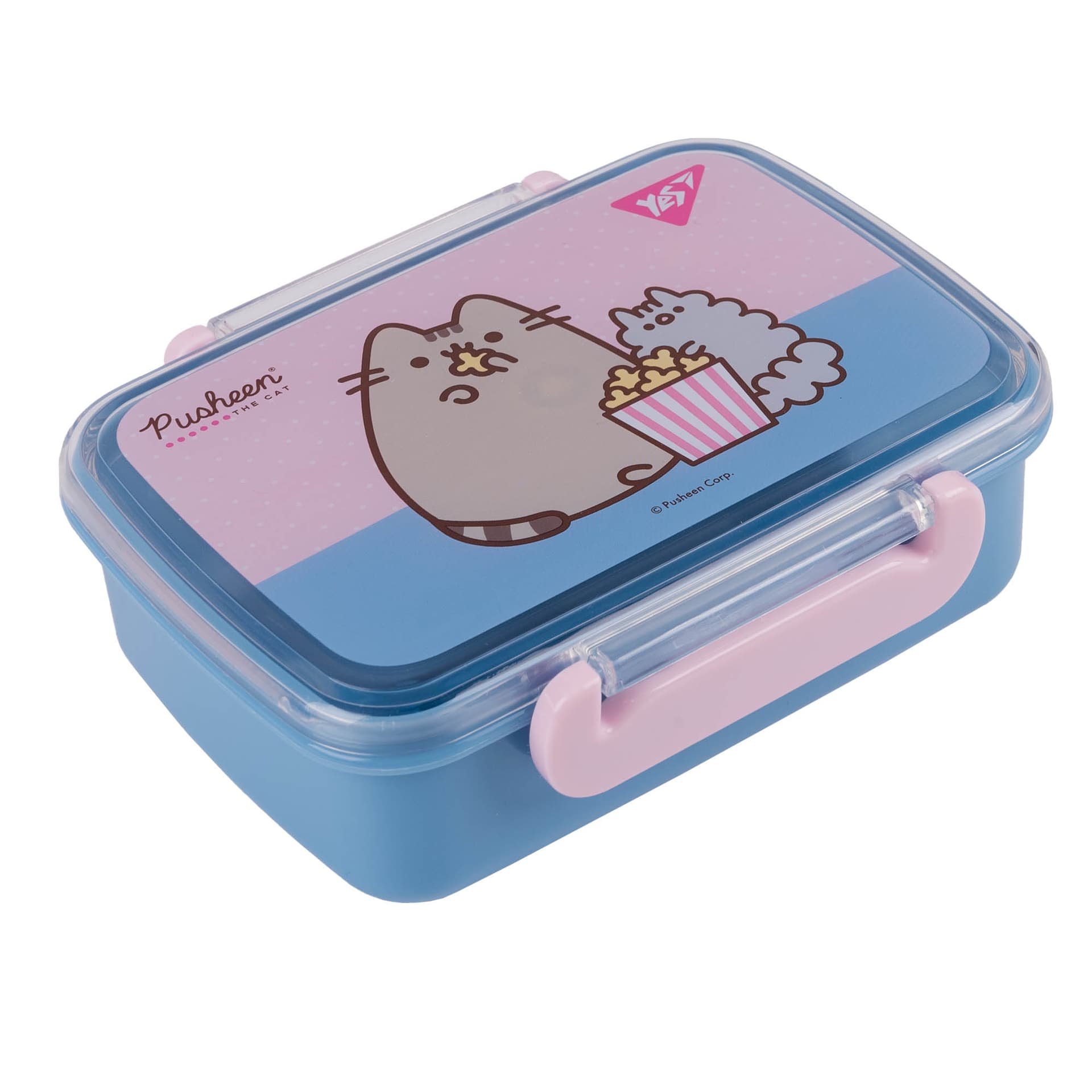 Ланч бокс пласт. "Yes" 420мл Pusheen голубо-розовый №708364(12)