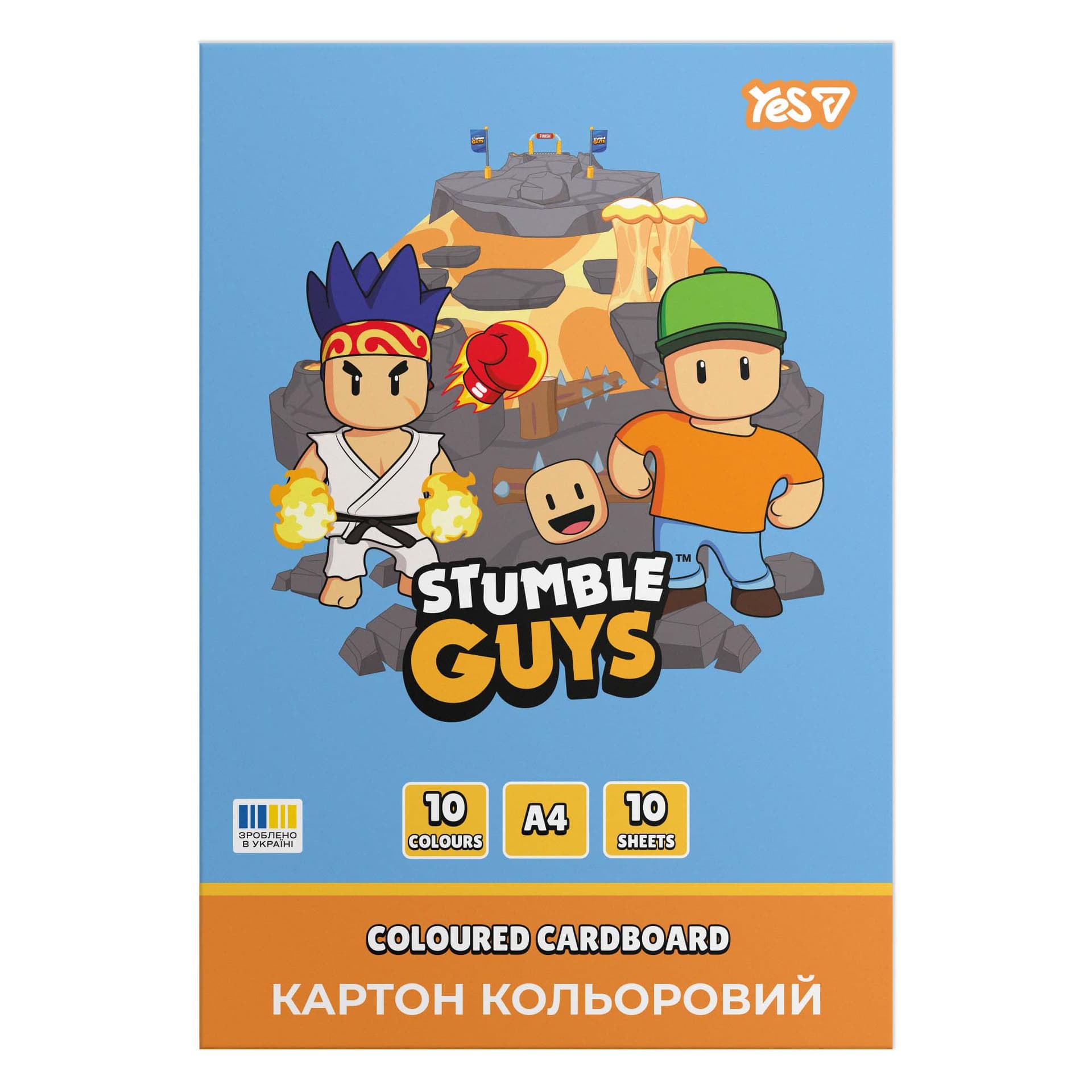 Картон кольор. А4 одностор.10арк./10кольор. Stumble Guys №955490/Yes/