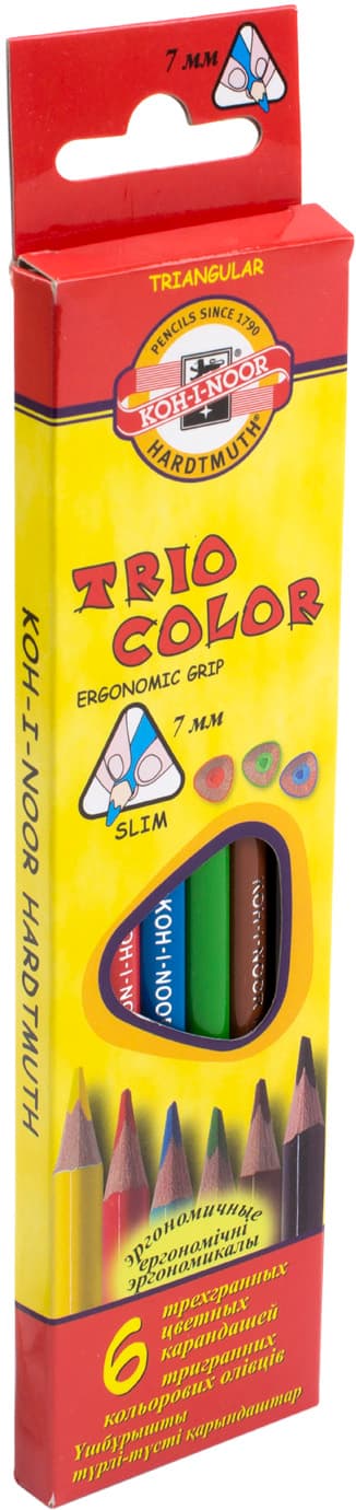 Олівці кольорові 6 кольорів Koh-i-noor Triocolor (24) 3131