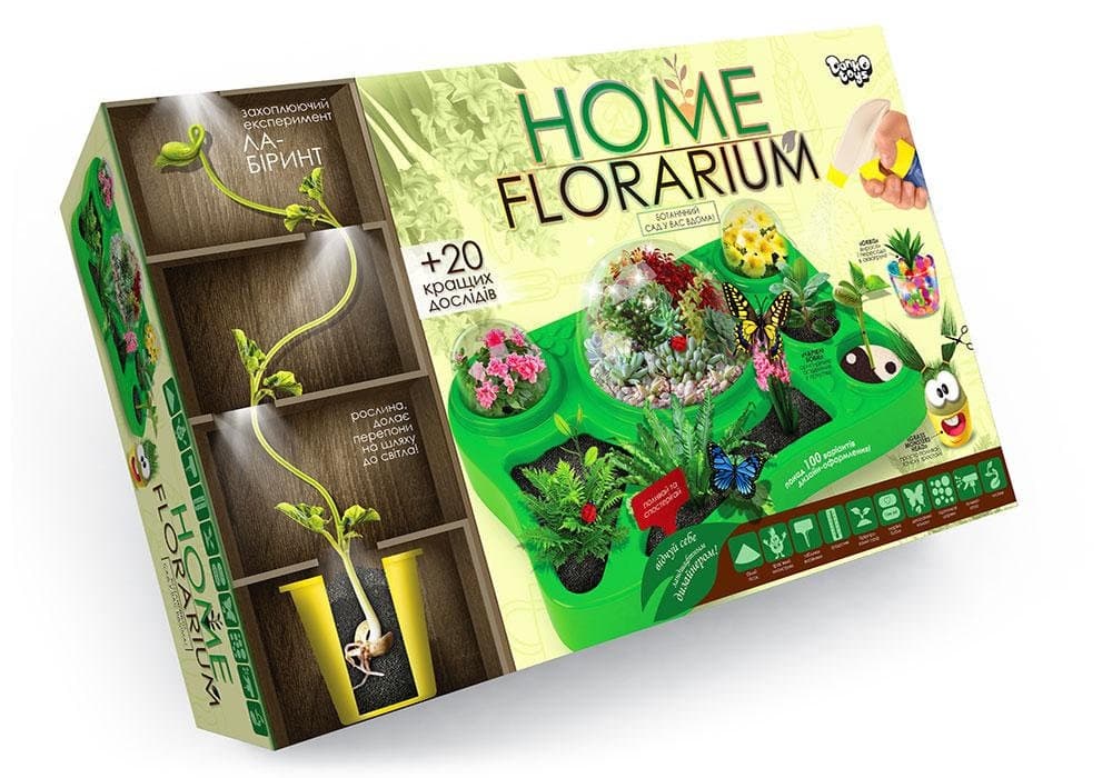 Набор для творчества DankoToys выращивание растений Home Florarium на украинском (5) HLF-01-01U