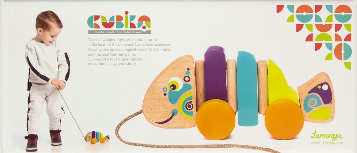 Игрушка деревянная Рыбка-каталка 13630
