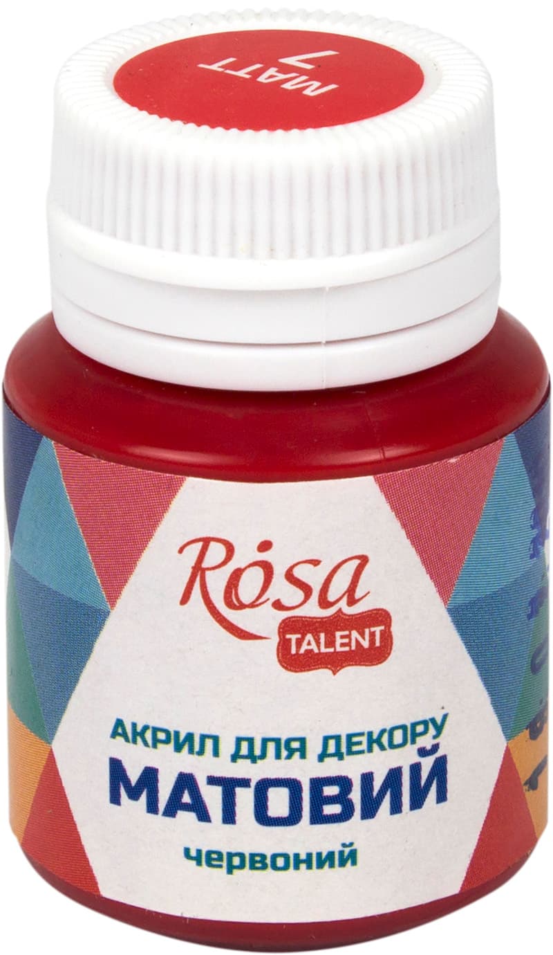Акрил для декору Rosa Start 20мл матовий червоний 20007/9092