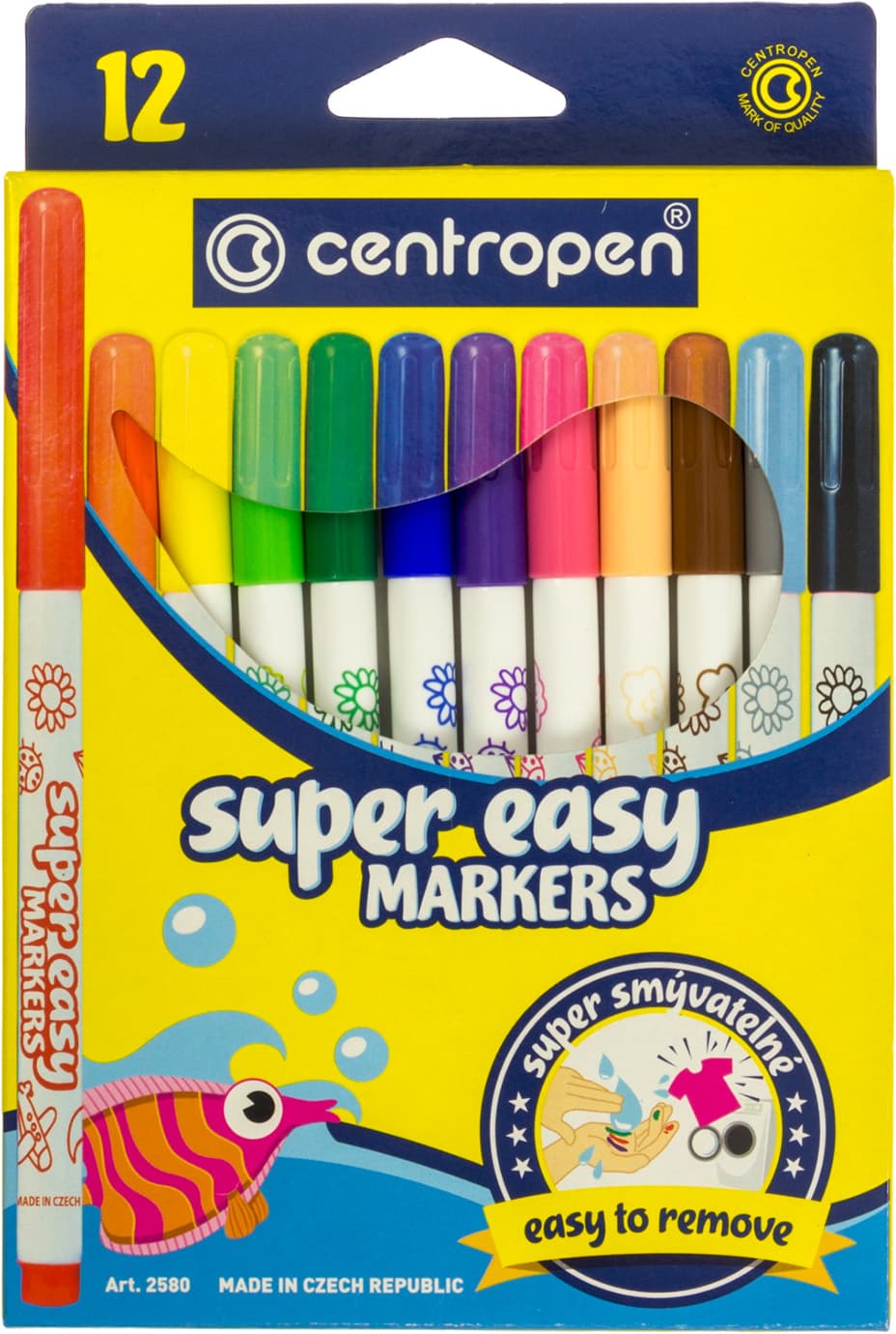 Фломастери Centropen 12 кольорів Super Easy (10) 2580