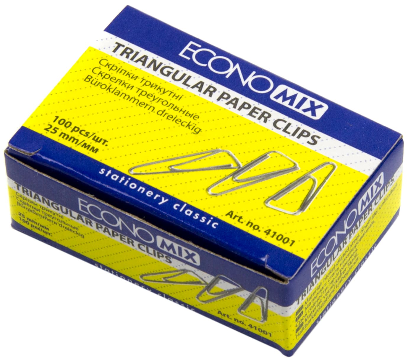 Скрепки 25мм Economix 100 шт треугольные (10) Е41001