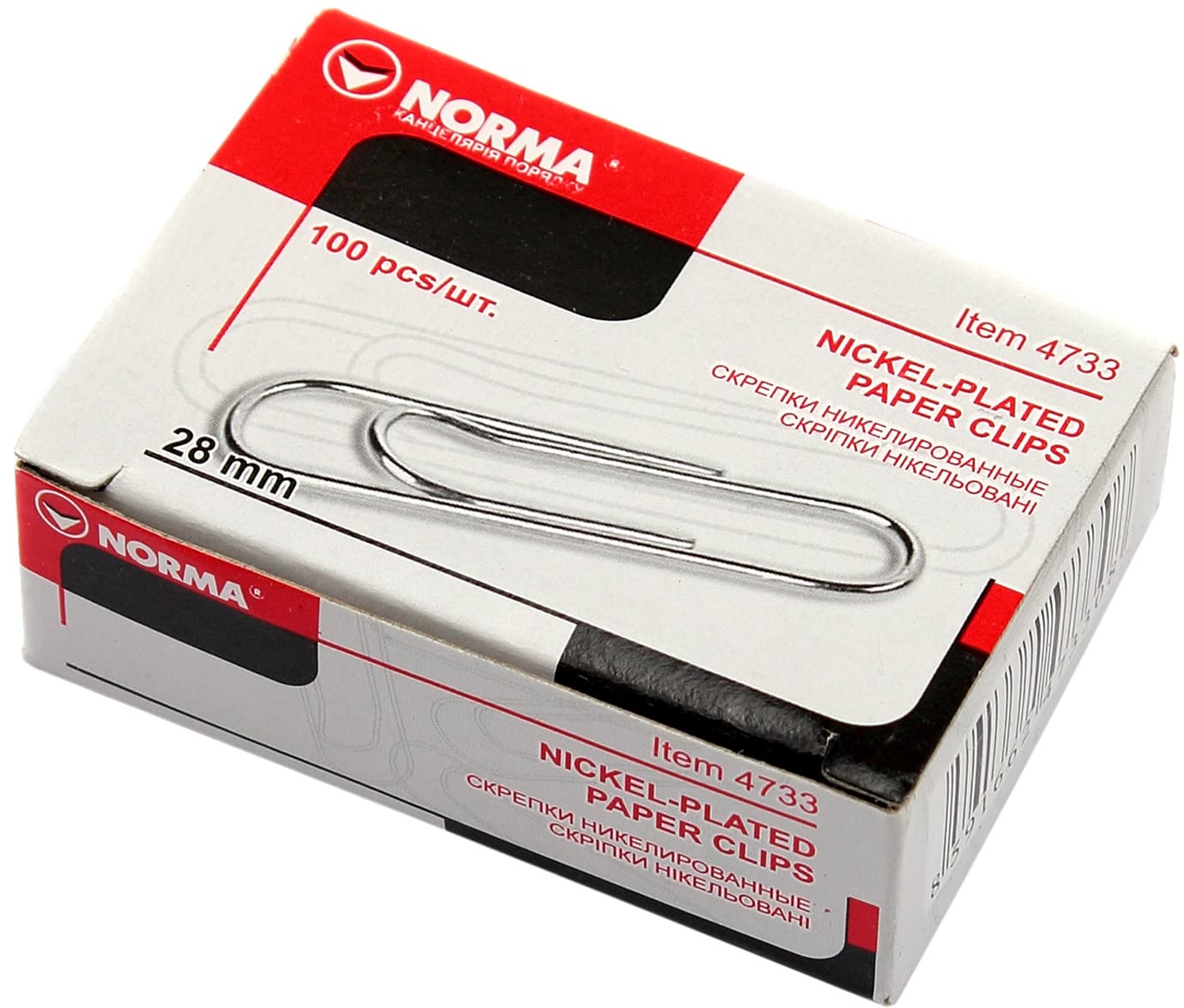 Скрепки Norma 28 мм 100 шт прямые (10) 4733