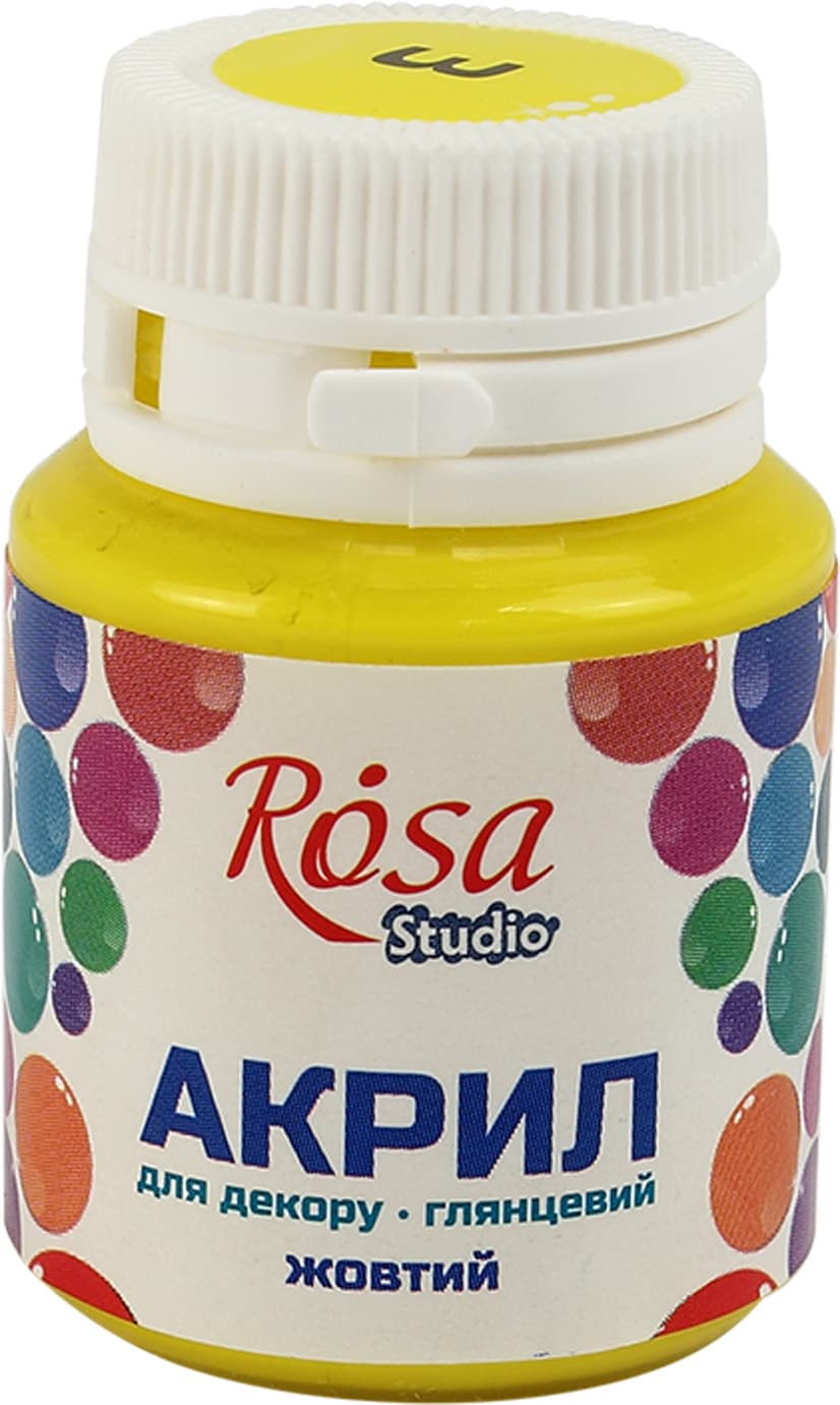 Акрил для декору Rosa Talent 20мл глянцевий жовтий 21003/2783