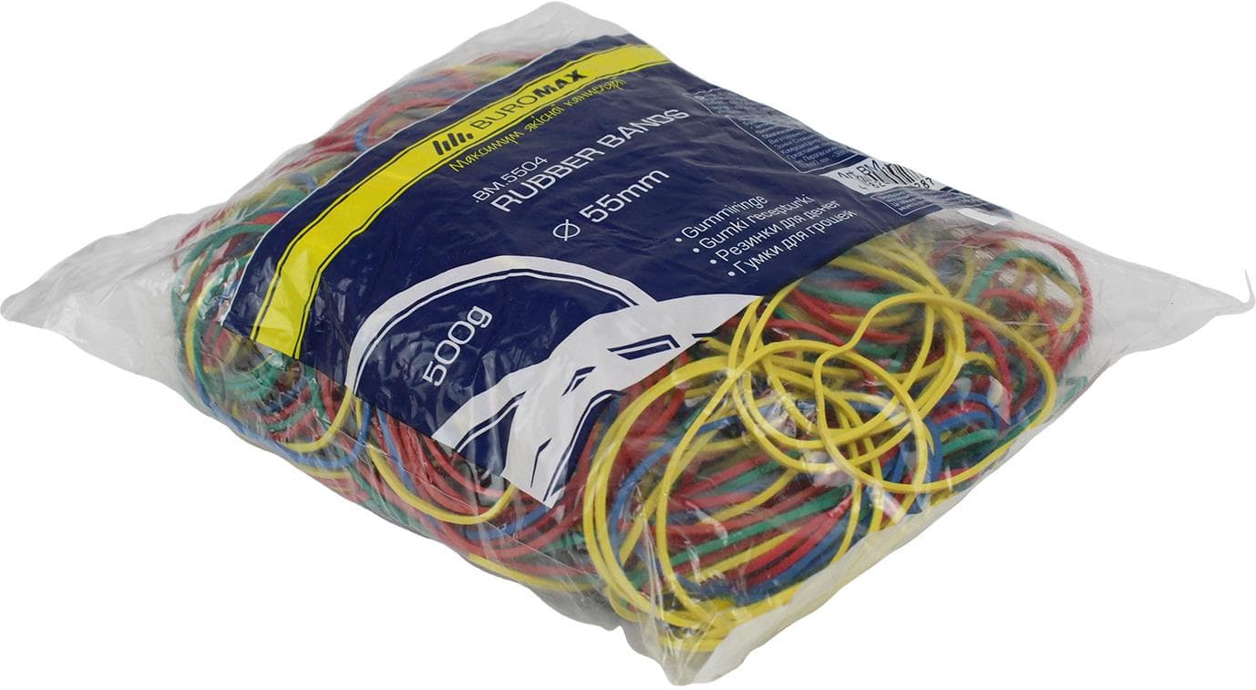 Резинка для денег Buromax d55мм 500г ассорти (1) (40) 5504