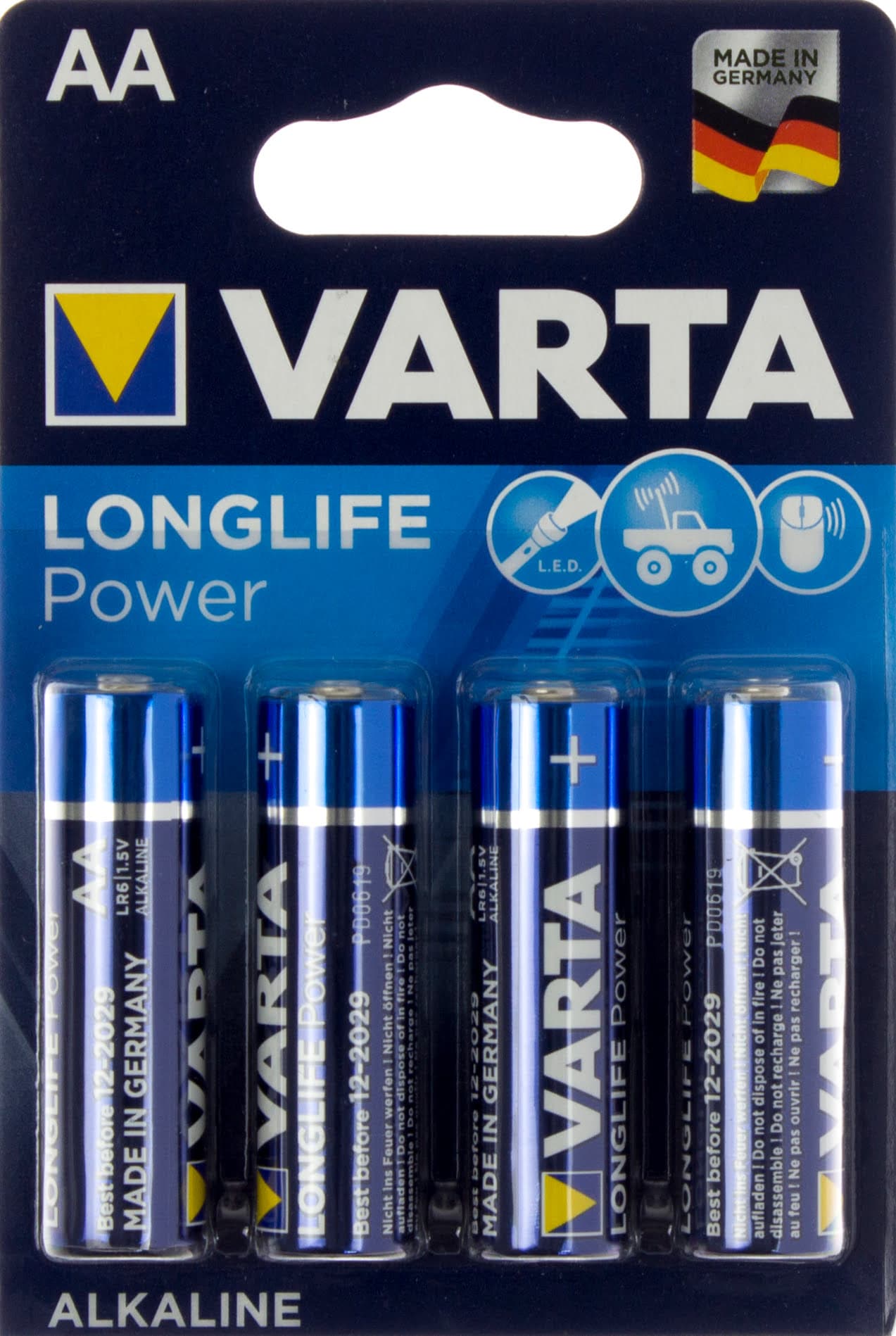 Батарейки Varta high energy longlife power LR-06 блістер 4 шт (20) (100)