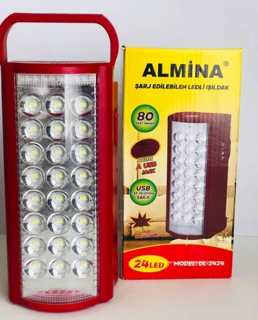 Фонарь акум. "Almina/Fujita" USB,Jack,24LED,3 режима,с ручкой №DL-2424/2606/Breidon/