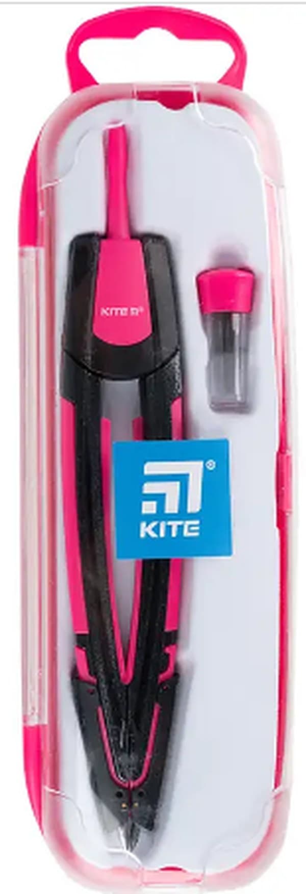 Циркуль Kite з грифелем рожевий, у футлярі №K21-388-10/5868