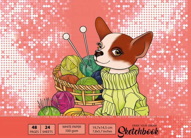 Скетчбук 24/100 A5 чистые листы, матовая ламинация Мандарин (10) №7БЦ/БК209/22/21571
