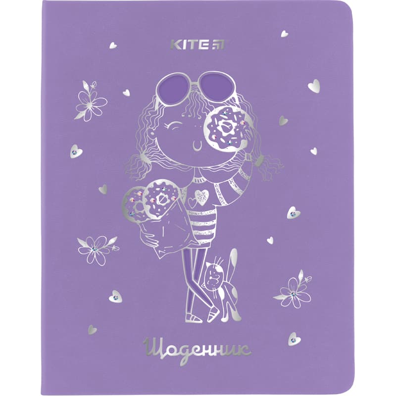 Дневник шк. кожзам. В5 "Kite" №K22-264-4 Donuts girl тв.обл.(18)(36)