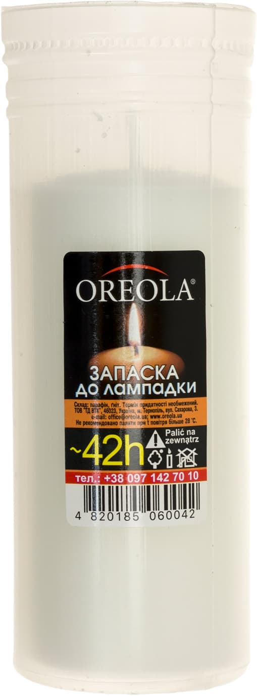 Свеча парафиновая "Ореола" 42ч.(48)