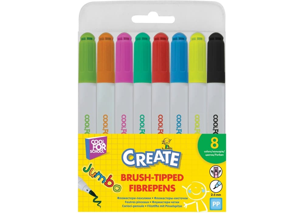 Фломастеры-кисточки "Maxi" 8цветн. Create Jumbo №MX11209(24)(144)