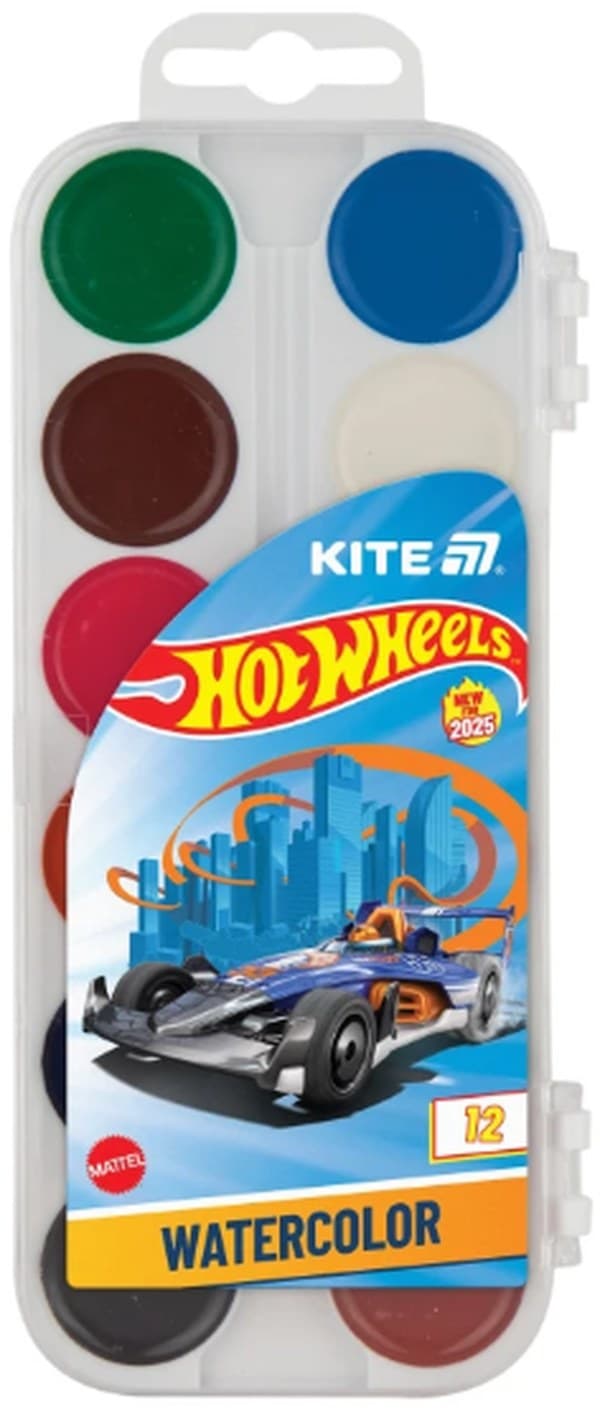 Акварель 12 цветн. "Kite" "Hot Wheels" №HW25-061(12)