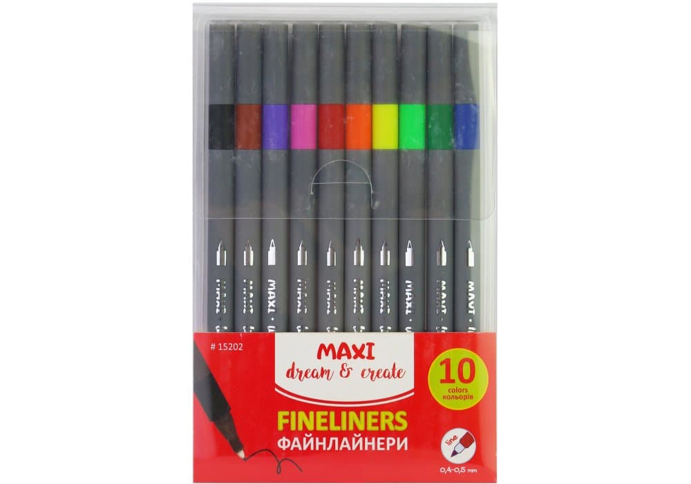 Набор линеров "Maxi" №MX15202 10цветн., треугольный корпус, матовое покрытие(12)