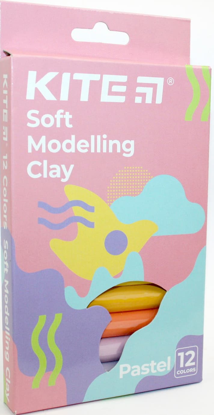 Пластилін "Kite" Fantasy Pastel 12 кольор. 200гр воск. №K22-086-2P(72)