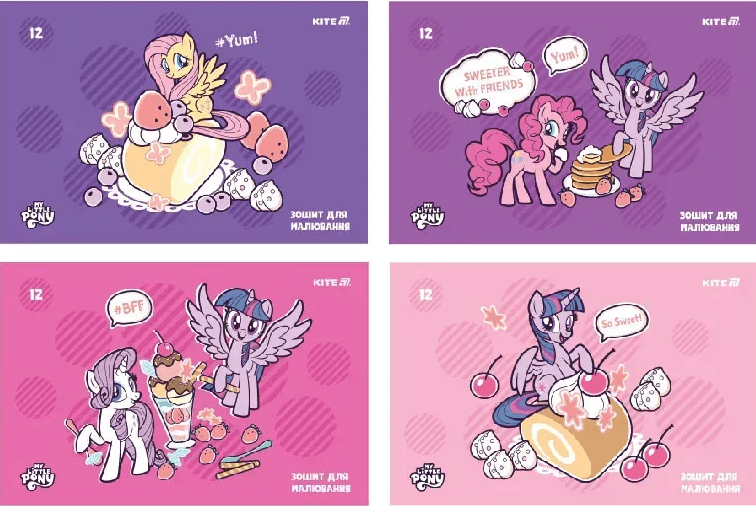 Тетрадь для рисов. на скобе 12/100 А4 "My Little Pony"софт тач+УФлак№LP25-241/Kite/(20)(160)