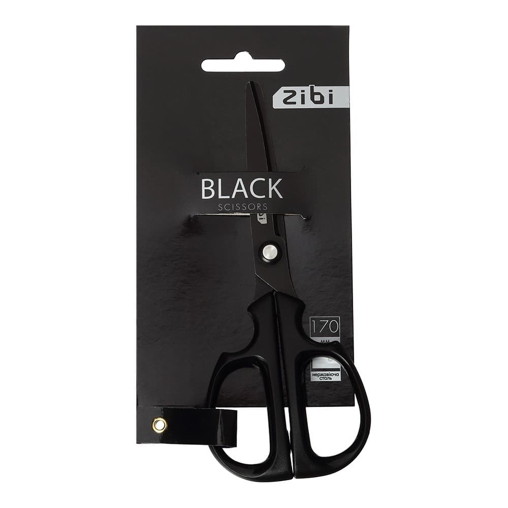 Ножиці офісн. "Zibi" Black №ZB.5024 17см(12)