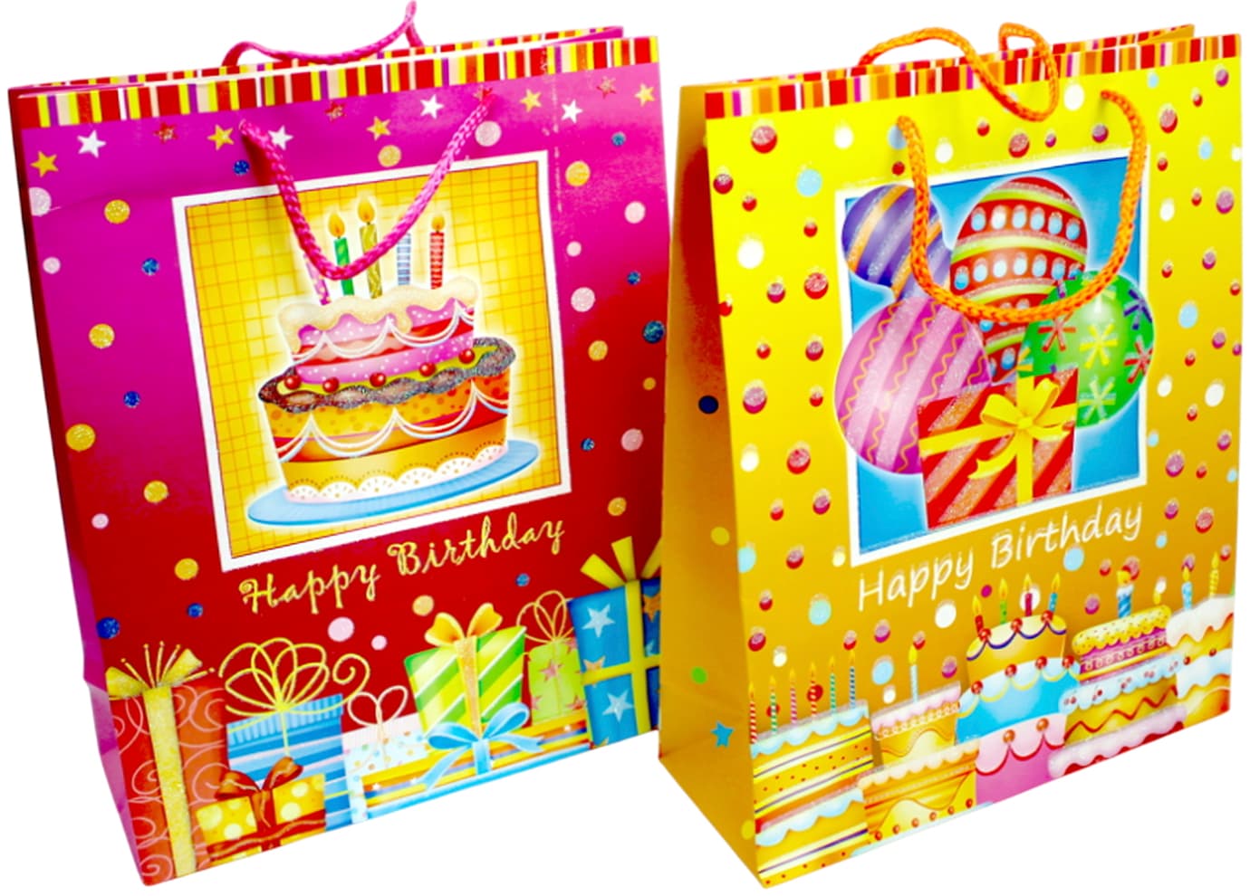 Пакет подарочный бумаж. "Happy Birthday" 26х10х32см,96-29/2114L №/461399/Leader/(12)